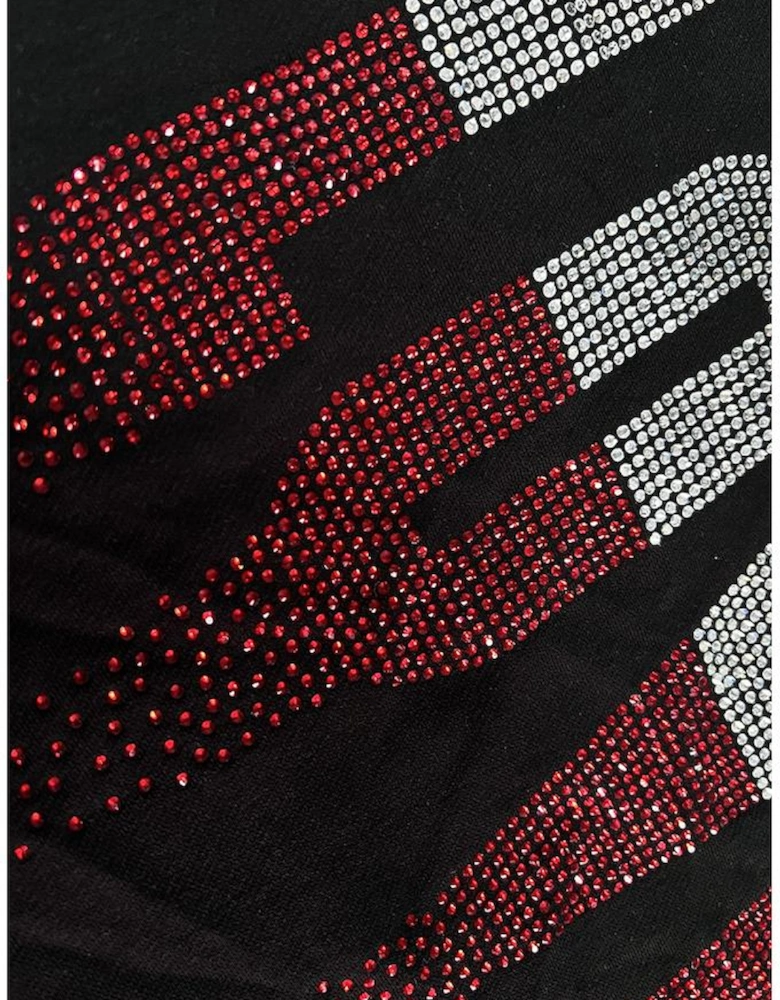 Black Rhinestone LOVE Graphic Crewneck Valentines Sweatshirt