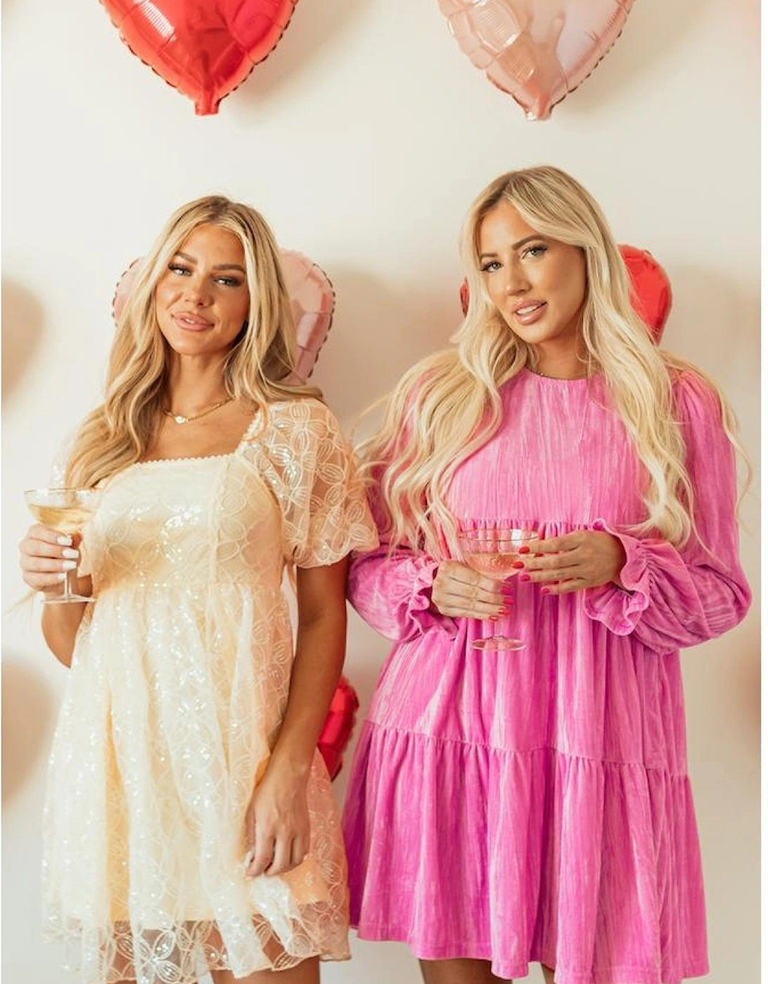 Apricot Sequined Lace Mesh Bubble Sleeve Square Neck Dress