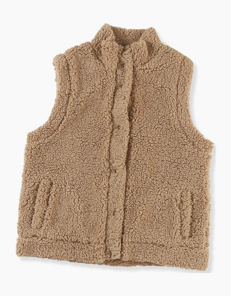 Azura Exchange Women's Cozy Sherpa Vest  Women's Sherpa Vest - Cozy & Warm  Camel Sherpa Vest - Soft and Fuzzy  Azura Exchange Sherpa Vest - Casual Style