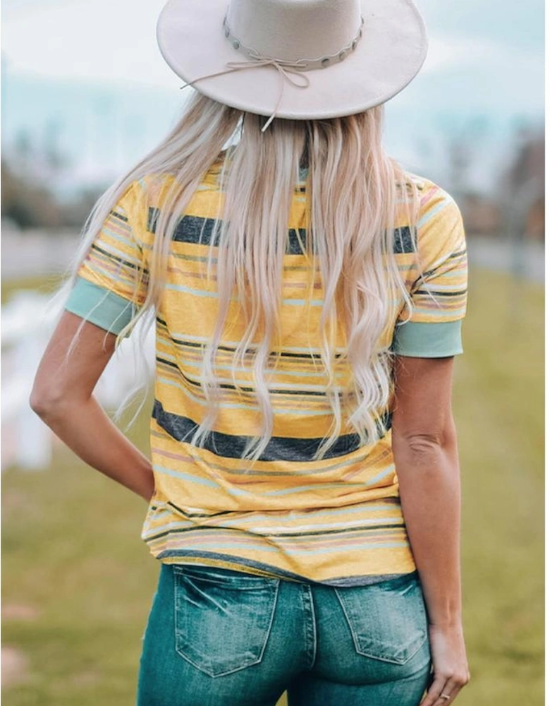 Azura Exchange Multicolor Stripes Crew Neck T Shirt