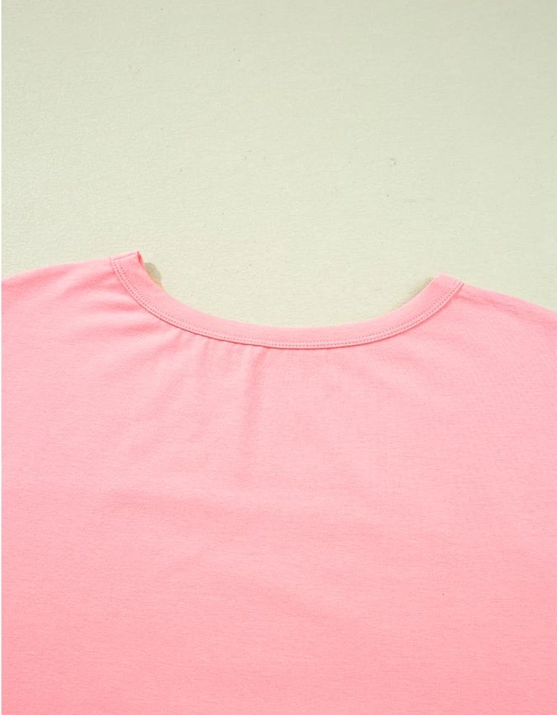 Gossamer Pink Floral Color Block Patchwork Long Sleeve Top