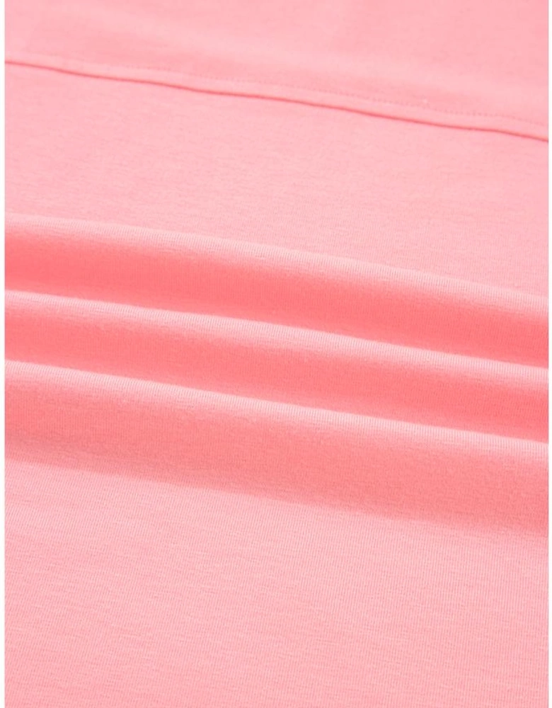 Gossamer Pink Floral Color Block Patchwork Long Sleeve Top