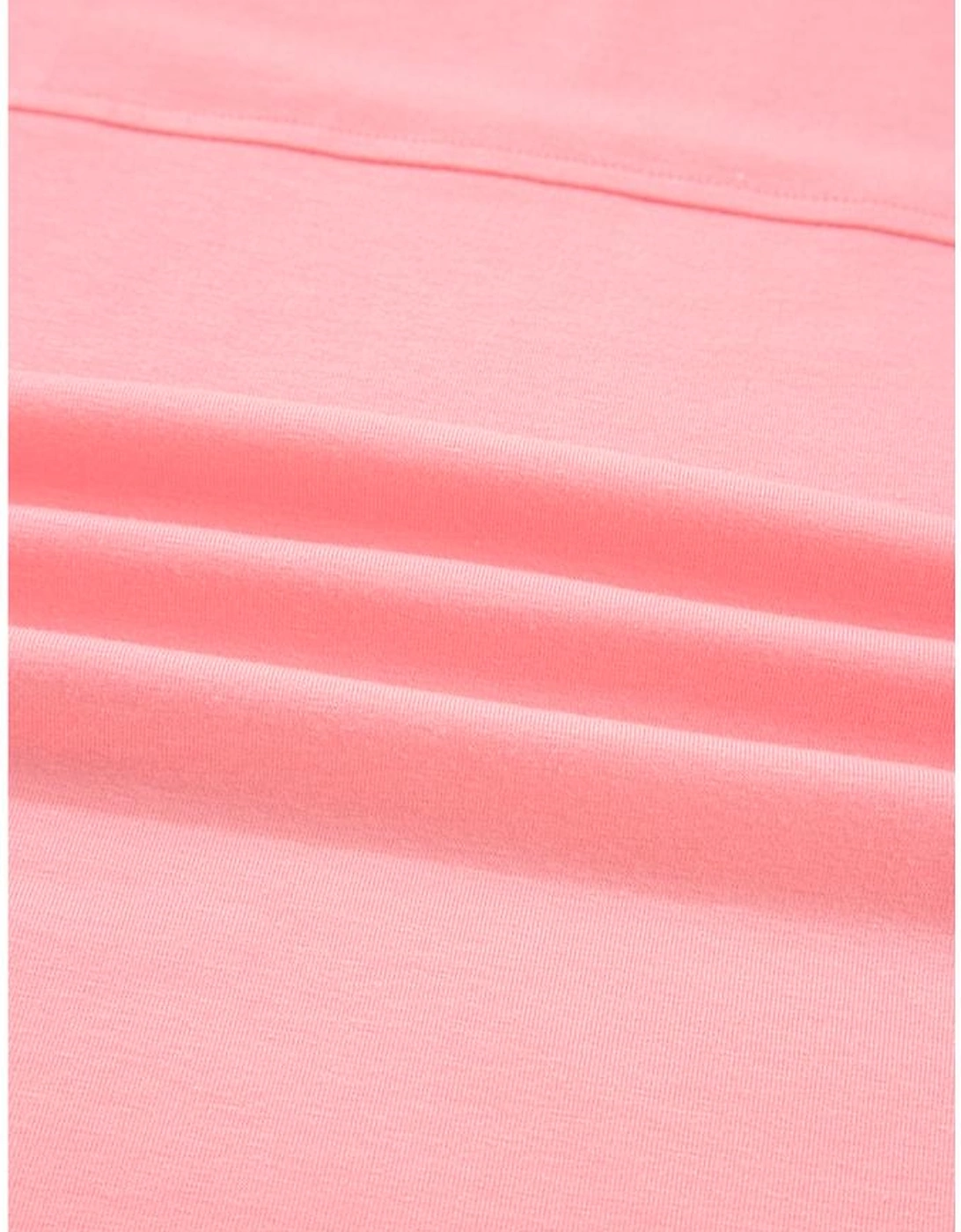 Gossamer Pink Floral Color Block Patchwork Long Sleeve Top