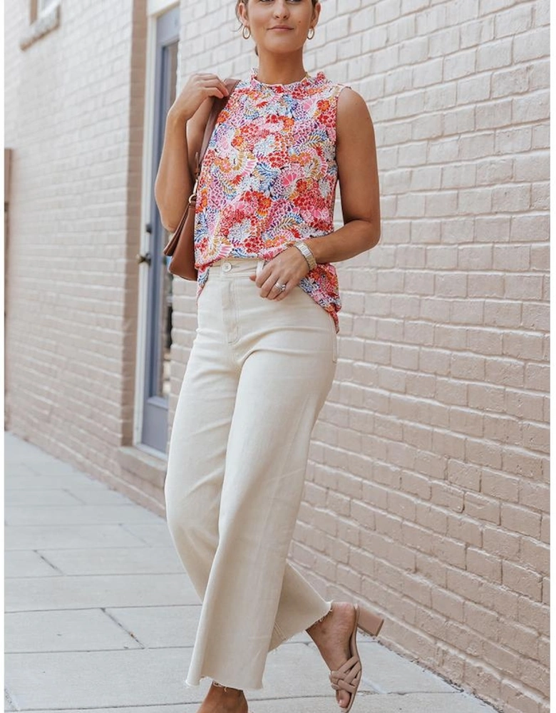 Multicolor Floral Print Relaxed Tank Top