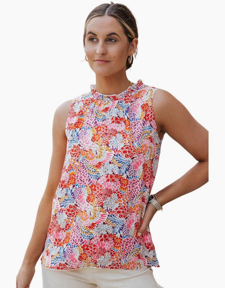 Multicolor Floral Print Relaxed Tank Top