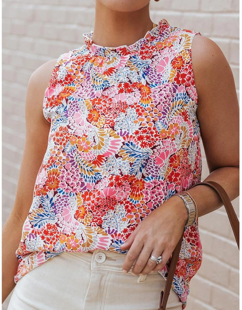 Multicolor Floral Print Relaxed Tank Top
