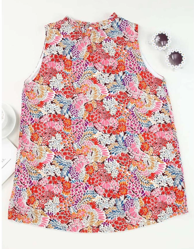 Multicolor Floral Print Relaxed Tank Top