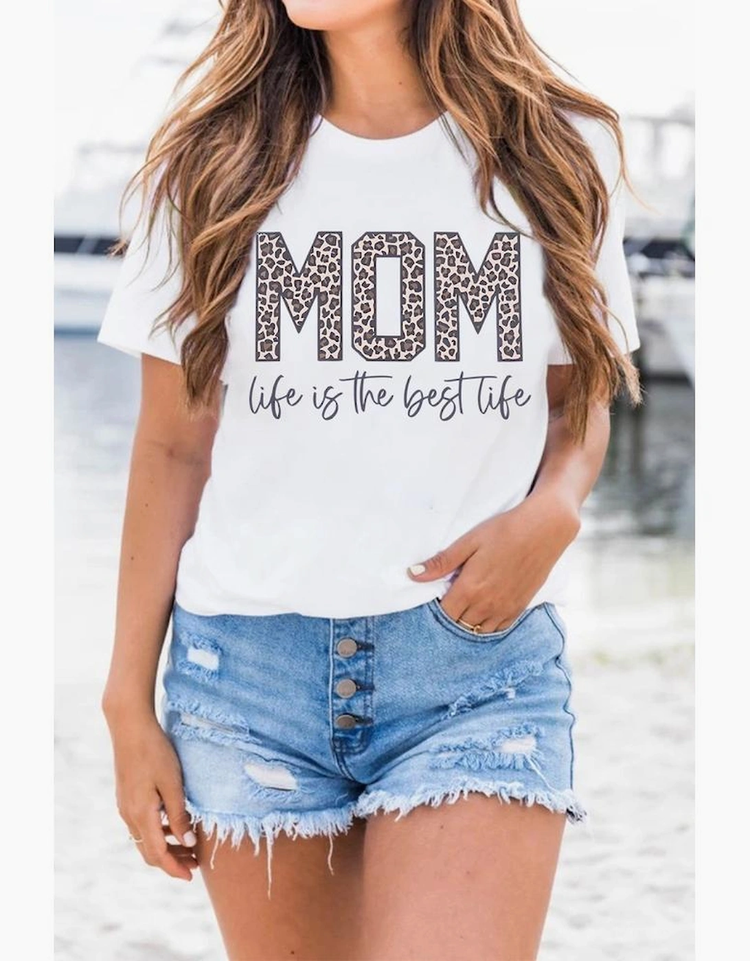 White MOM life is the best life Graphic T Shirt, 10 of 9