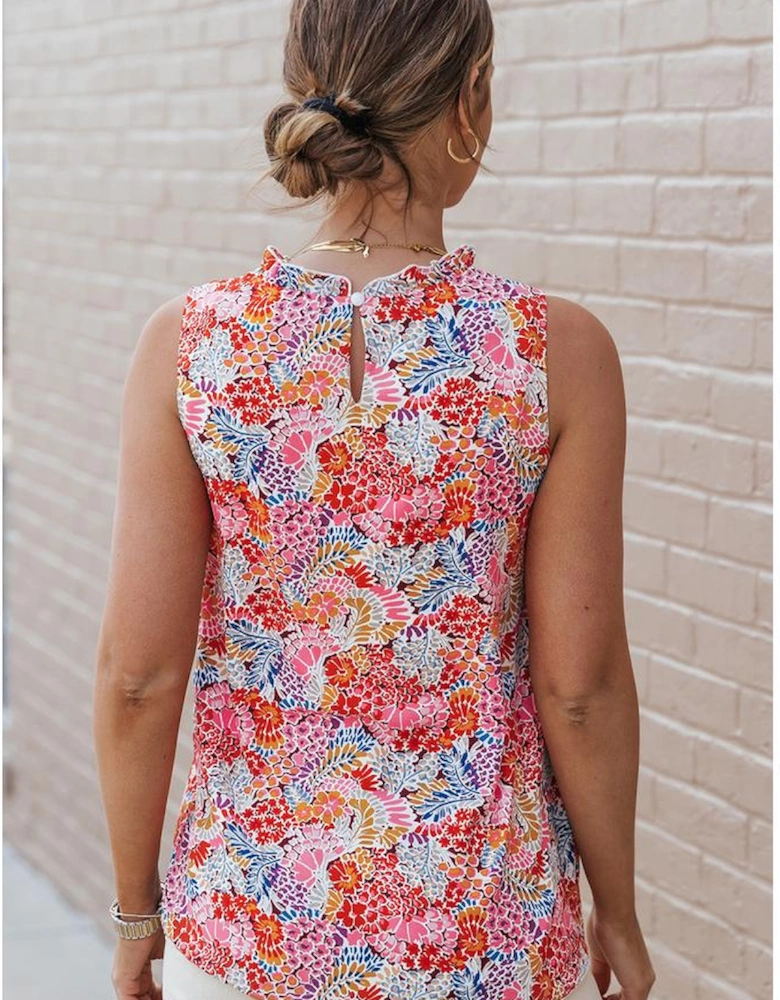 Multicolor Floral Print Relaxed Tank Top