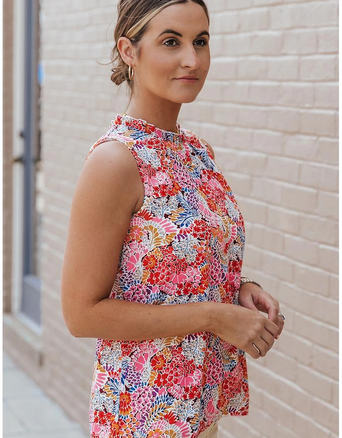 Multicolor Floral Print Relaxed Tank Top