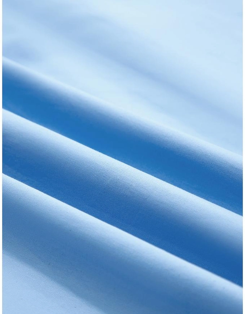 Mist Blue Contrast Notched Neck Frilly Detail Short Sleeve Blouse