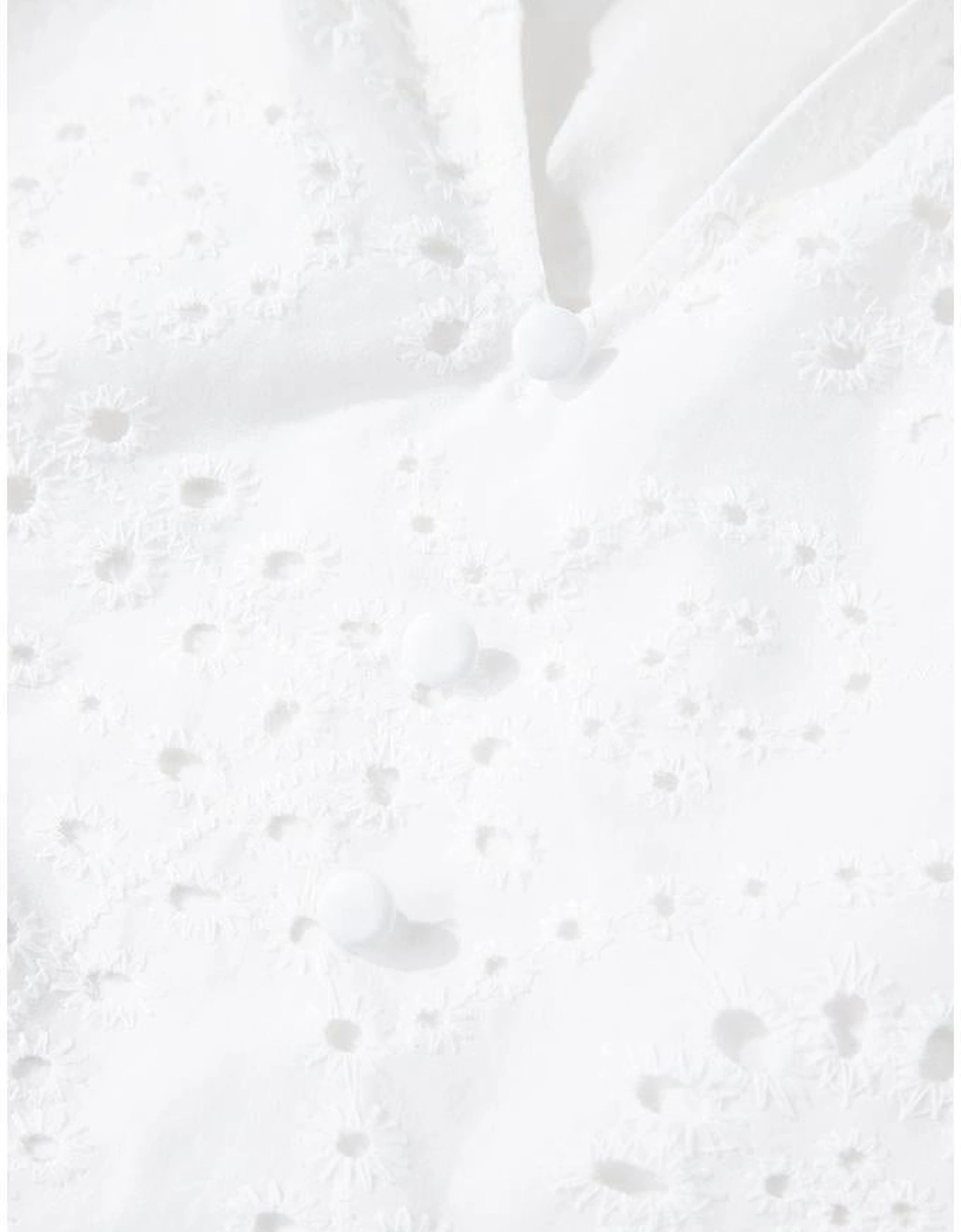 White Broderie Anglaise Ruffle Short Sleeve Blouse