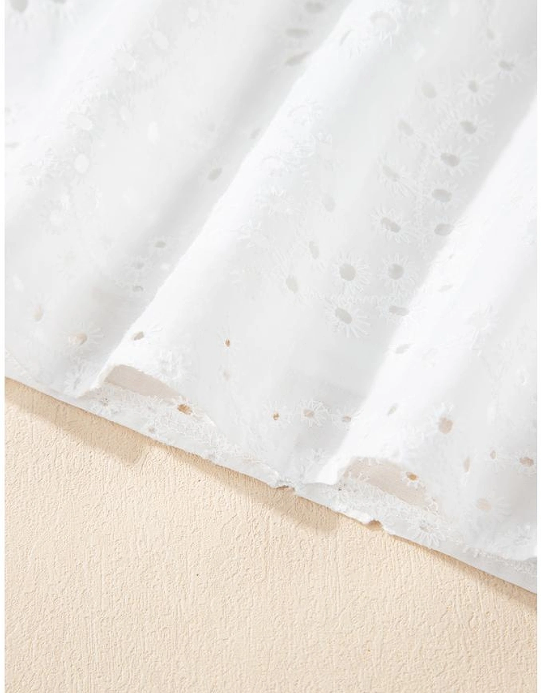 White Broderie Anglaise Ruffle Short Sleeve Blouse