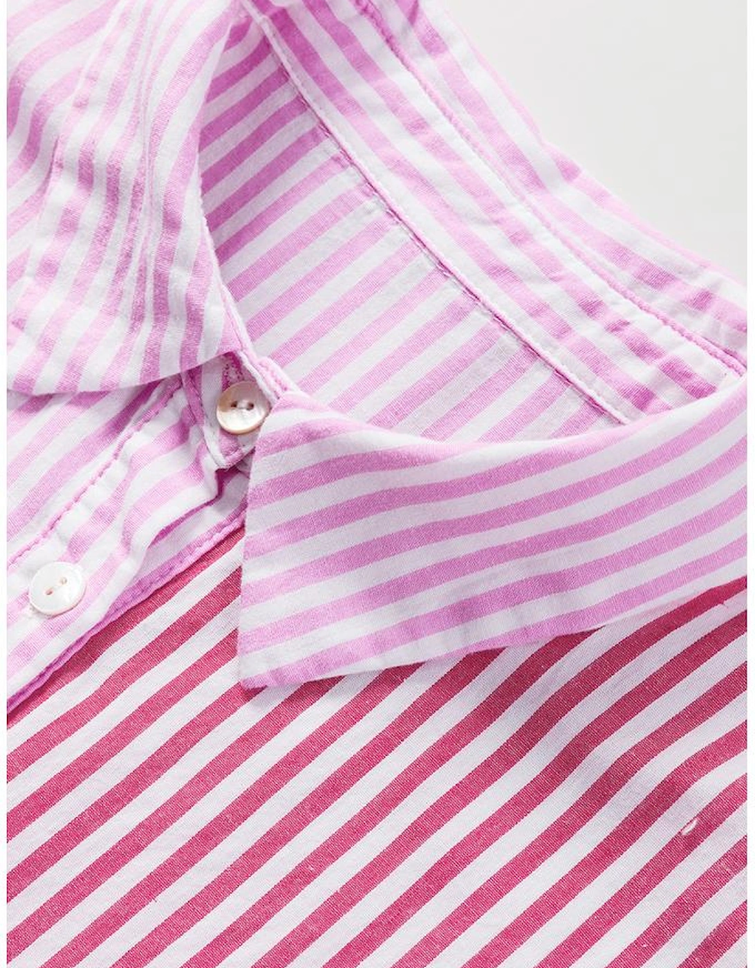 Pink Stripe Striped Patchwork Ruffled Hem Button up Shirt, 13 of 12