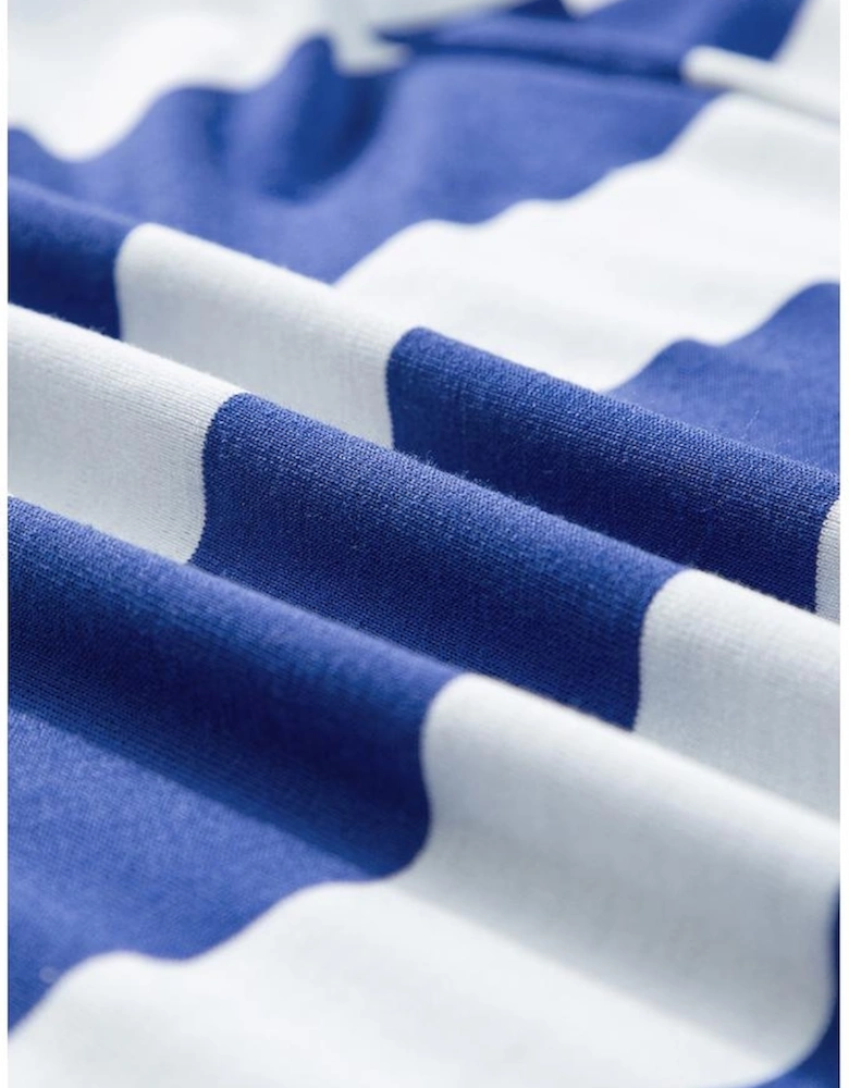 Sky Blue Stripe Contrast Ruffled Sleeve T-shirt Dress