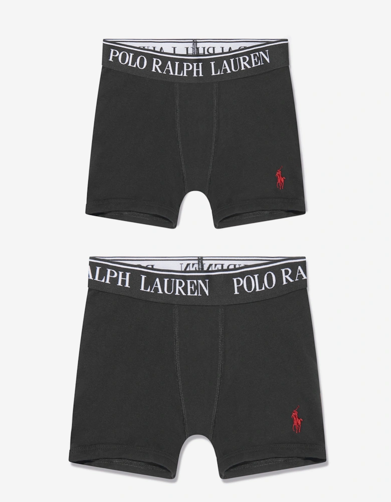 Boys 2 Pack Boxer Shorts Set in Black