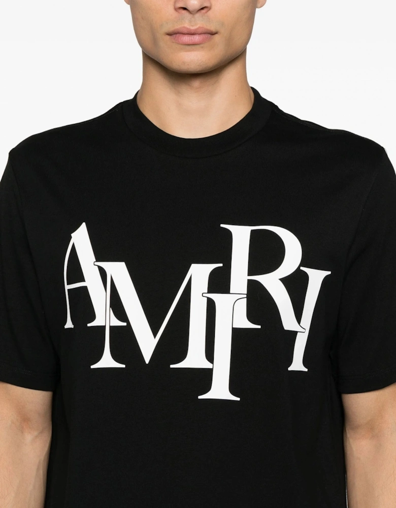 Staggered Logo T-Shirt Black