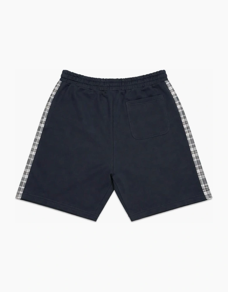 Lyle & Scott Check Panelled Sweat Shorts Dark Navy