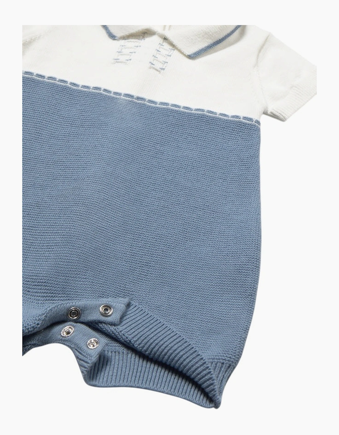Boys Blue Collared Knit Romper
