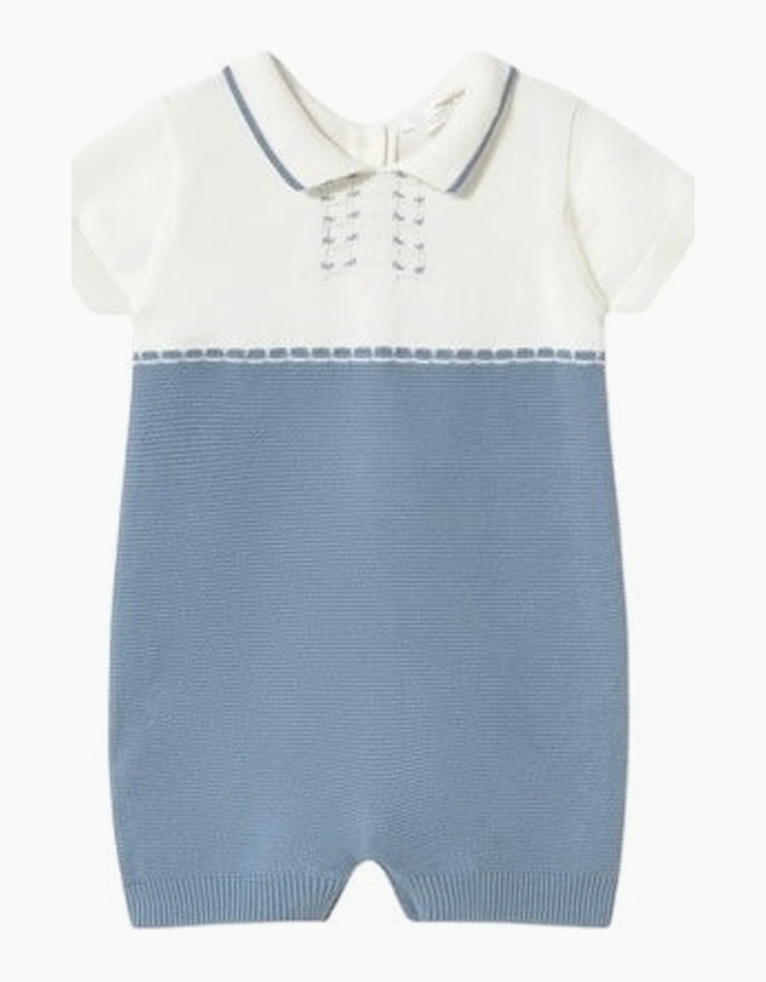 Boys Blue Collared Knit Romper, 5 of 4