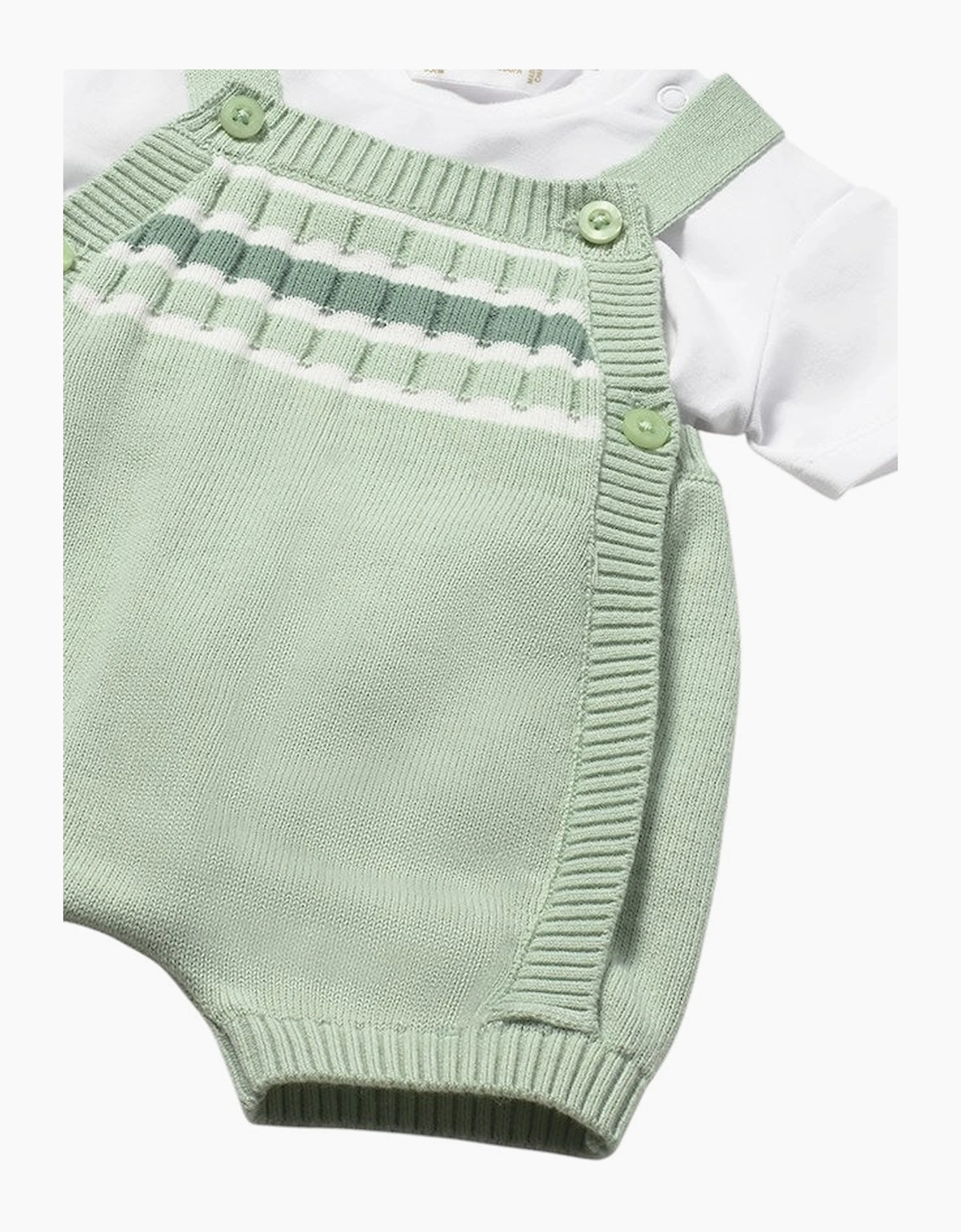 Boys Sage Green Knit Romper Set