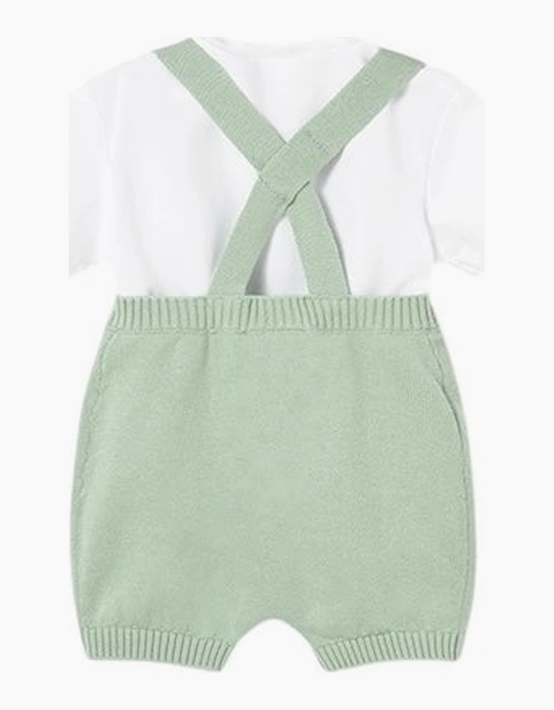 Boys Sage Green Knit Romper Set