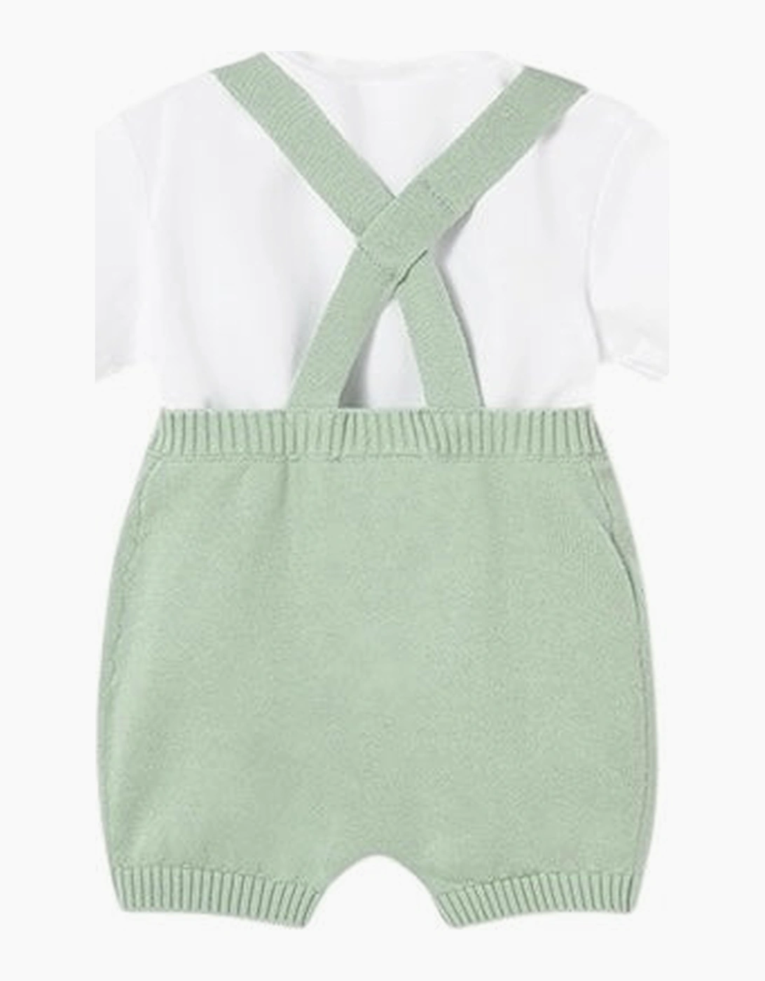 Boys Sage Green Knit Romper Set