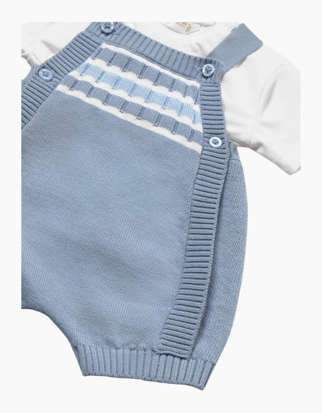 Boys Blue Knit Romper Set