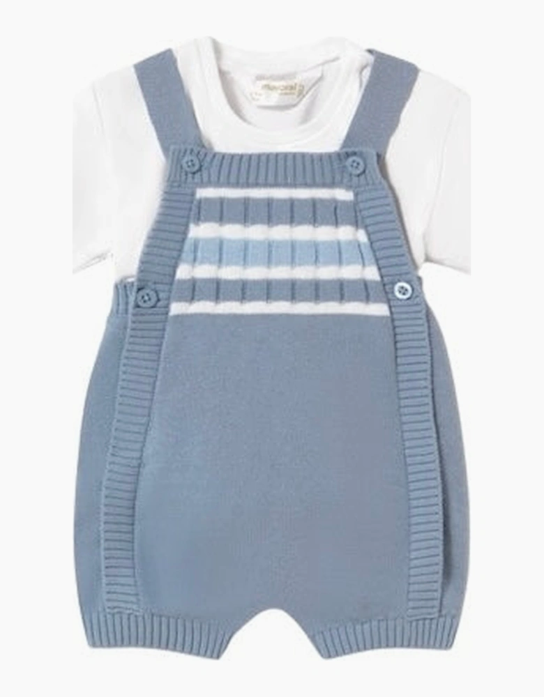Boys Blue Knit Romper Set