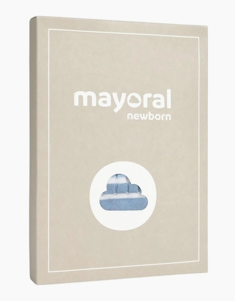 Boys Blue Knit Romper Set