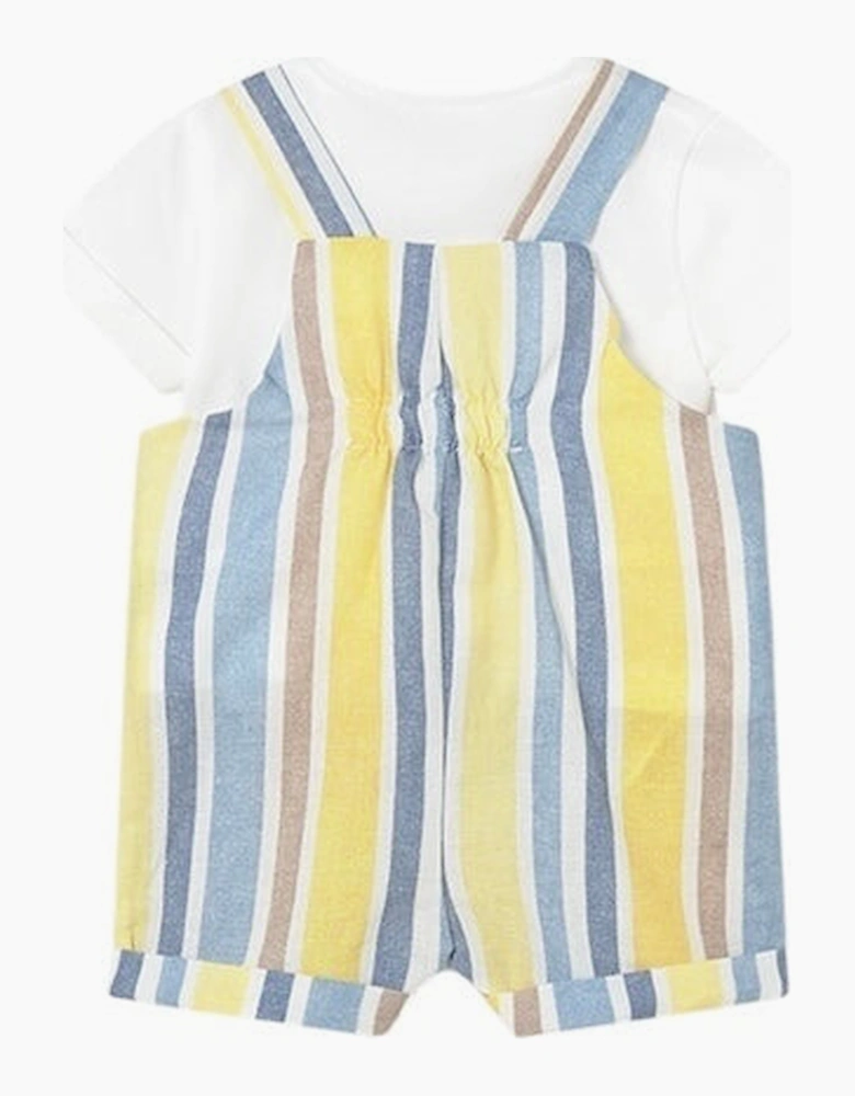Boys Blue Striped Romper Set