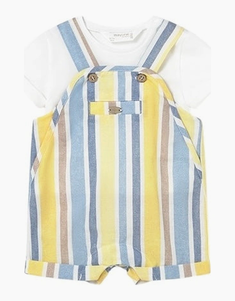 Boys Blue Striped Romper Set