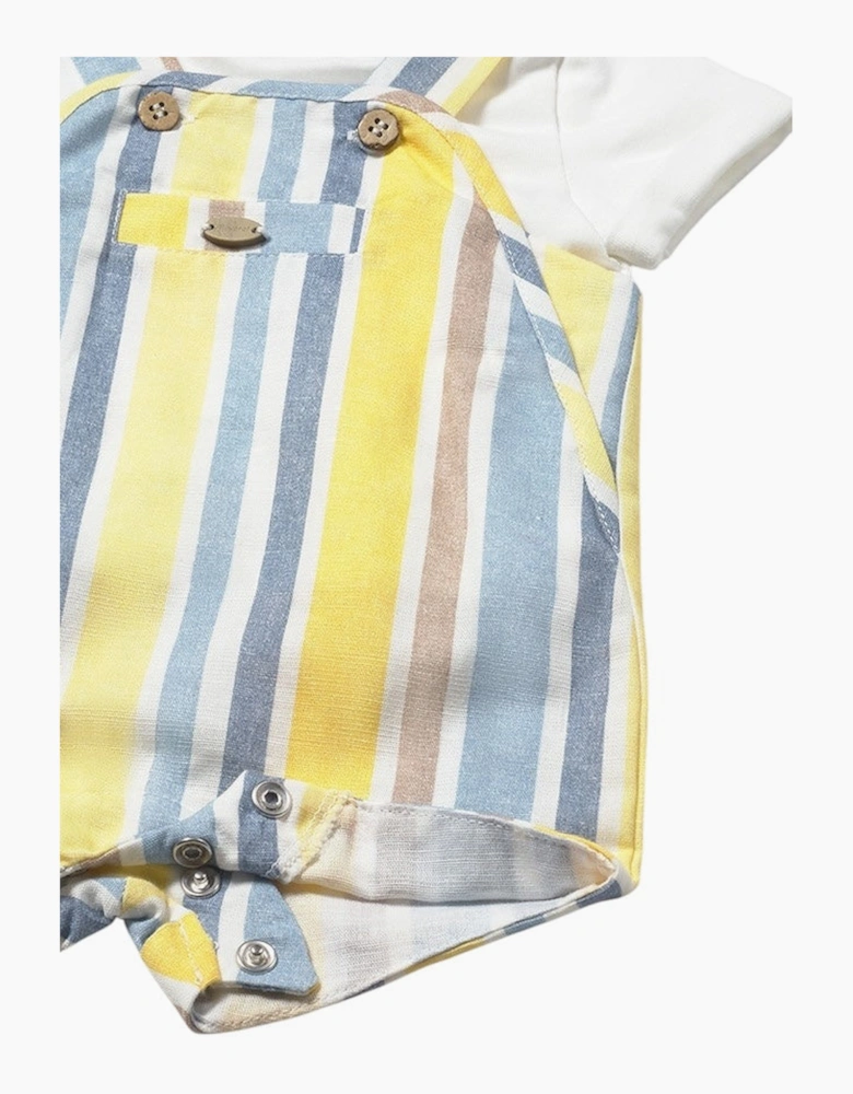 Boys Blue Striped Romper Set