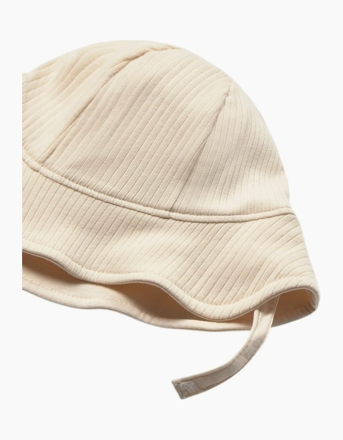 Boys Beige Ribbed Short Set and Hat