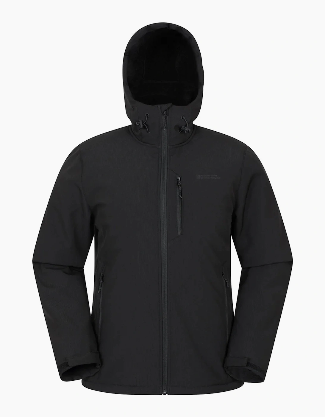 Mountain Warehouse Men's Mountain Warehouse Mens Charleston Faux Fur Lined Soft Shell Jacket - Black