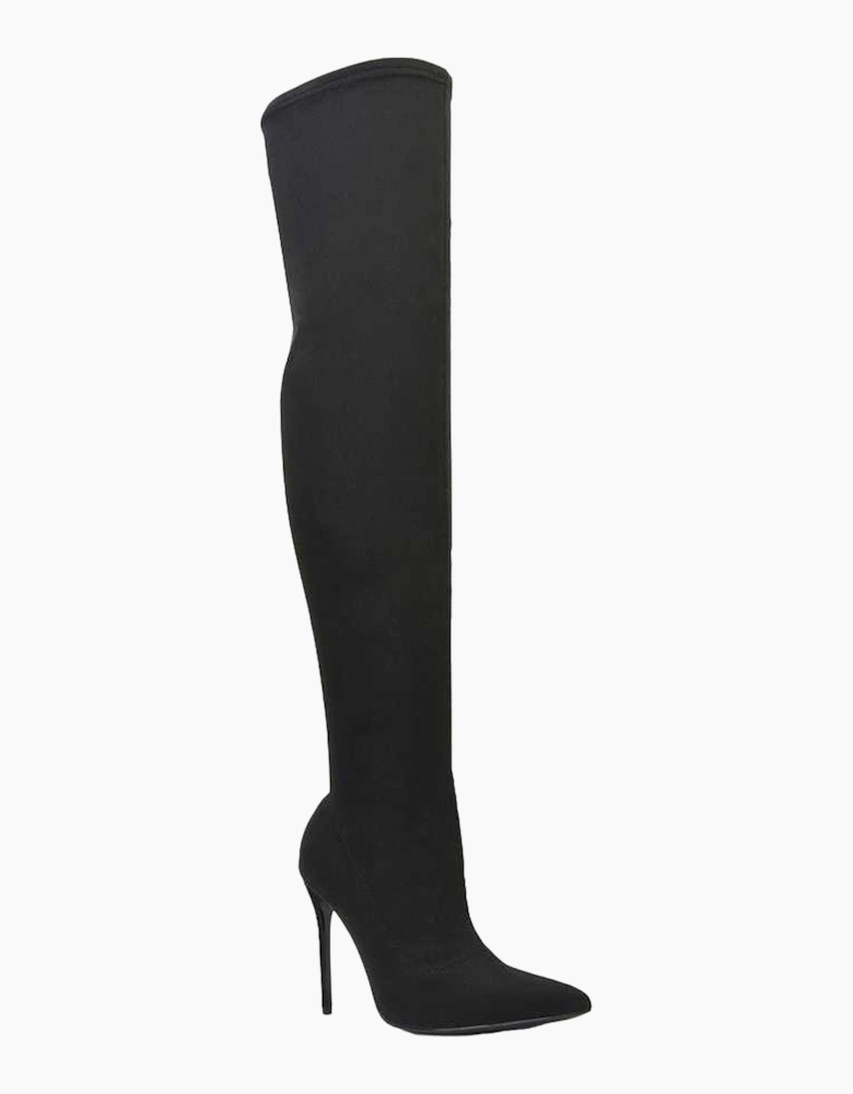 Womens/Ladies Piper Zip High Heel Thigh-High Boots