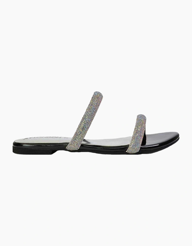 Womens/Ladies Hope Diamante Sparkly Slip-on Bridal Sandals