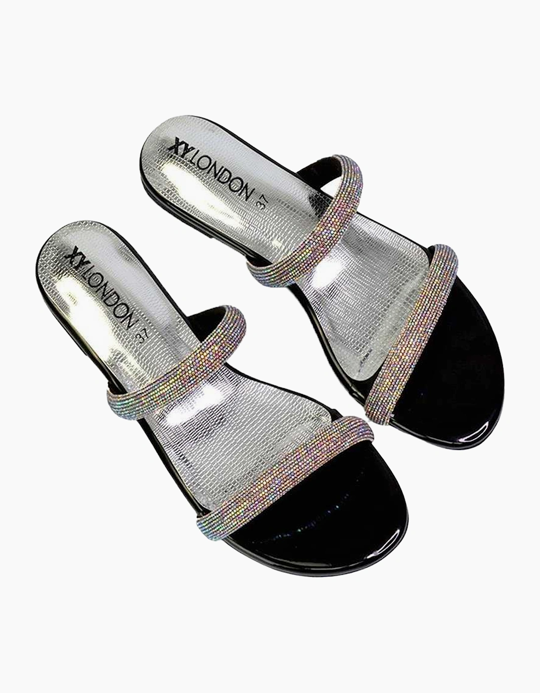 Womens/Ladies Hope Diamante Sparkly Slip-on Bridal Sandals