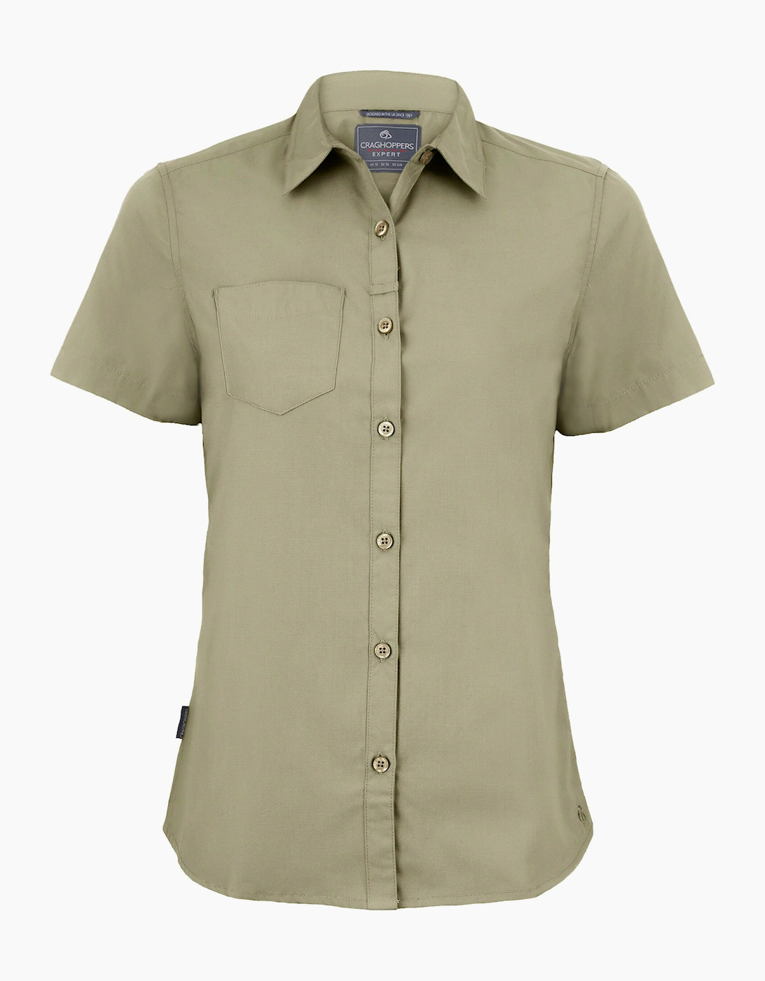 Craghoppers Women's Grey / Kiwi Short-Sleeved Shirt  18 Size 18 Uk