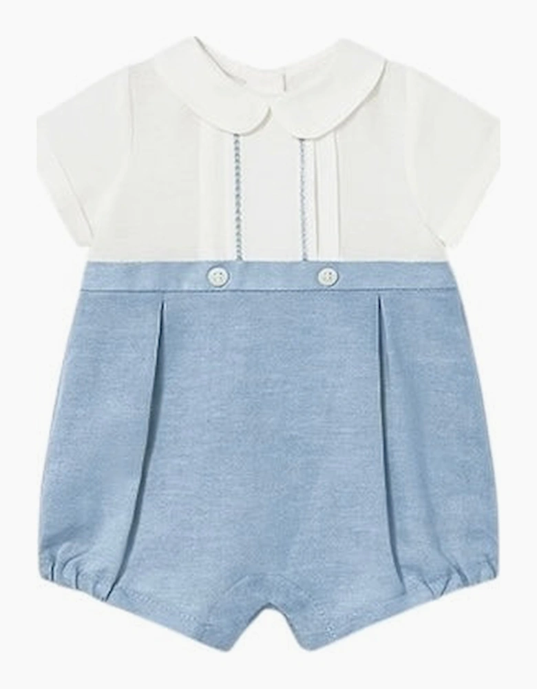 Boys Blue Linen Romper