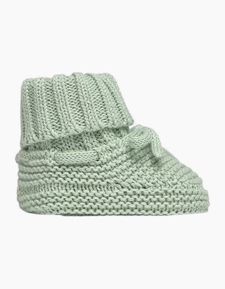 Boys Sage Green Knit Booties