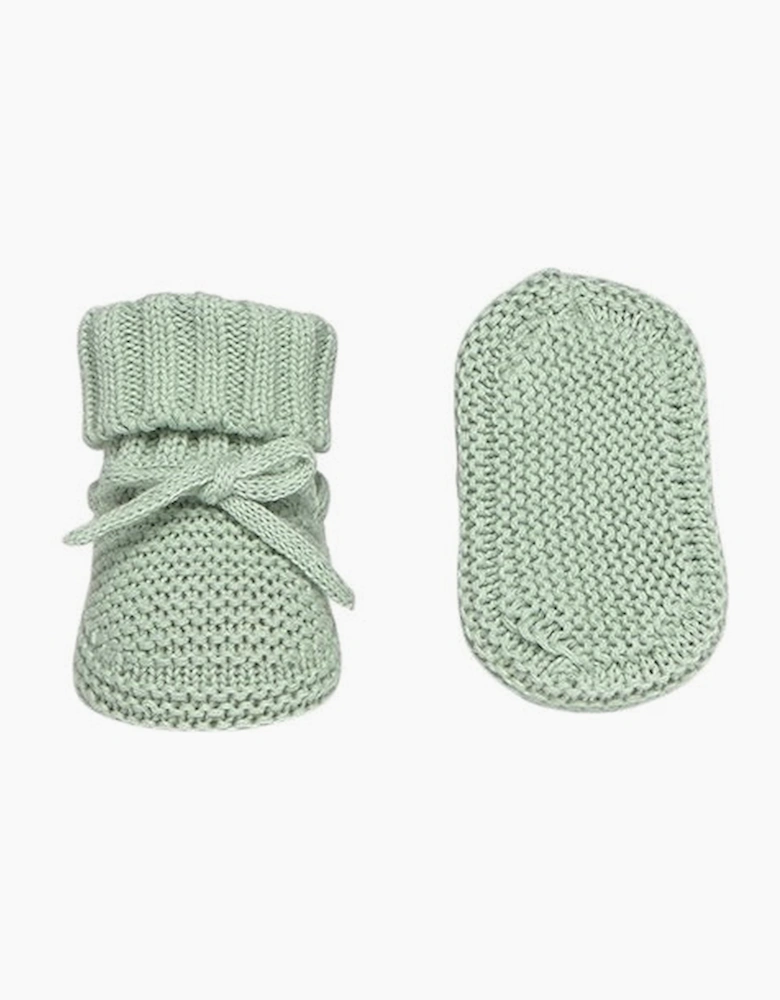 Boys Sage Green Knit Booties