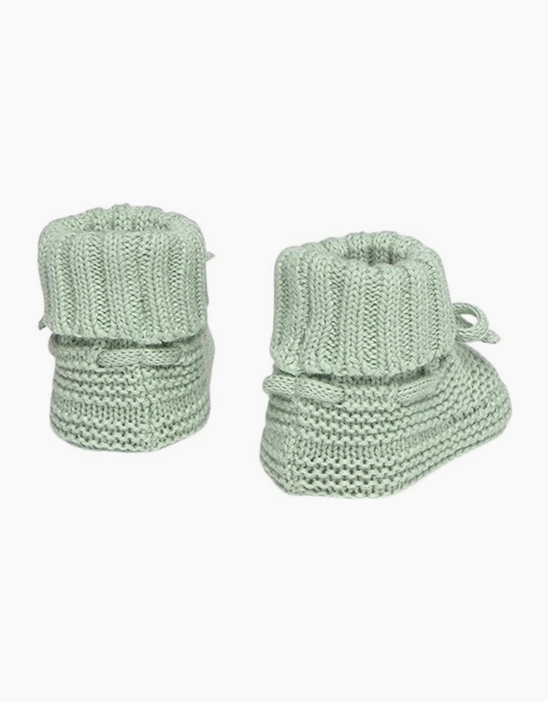 Boys Sage Green Knit Booties