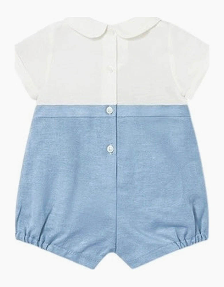 Boys Blue Linen Romper