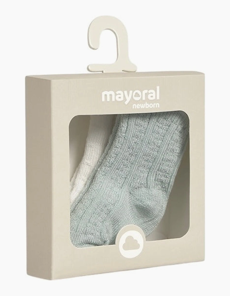 Boys Sage Green 2 Pack Socks