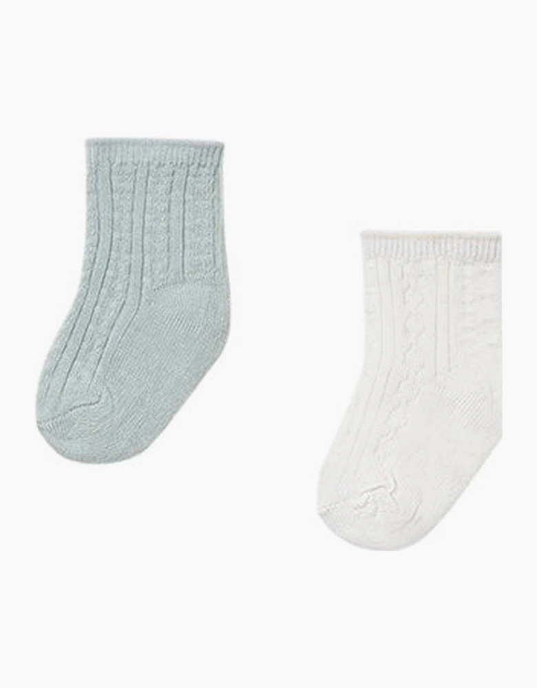 Boys Sage Green 2 Pack Socks