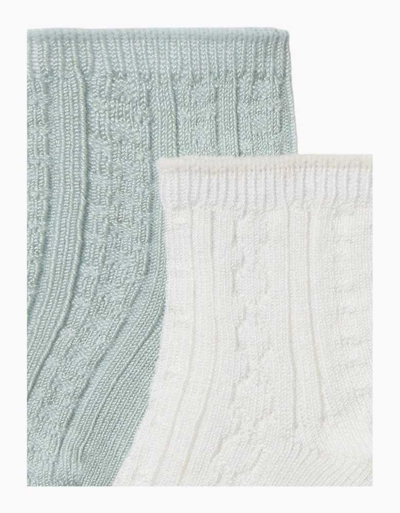 Boys Sage Green 2 Pack Socks