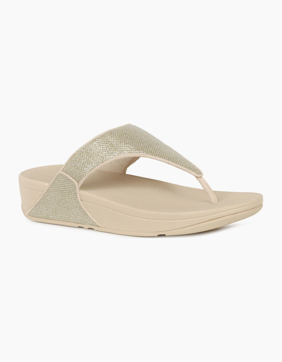 Fitflop Women's Tan Lulu Shimmerglitz Toe Post Sandals - Size: 7