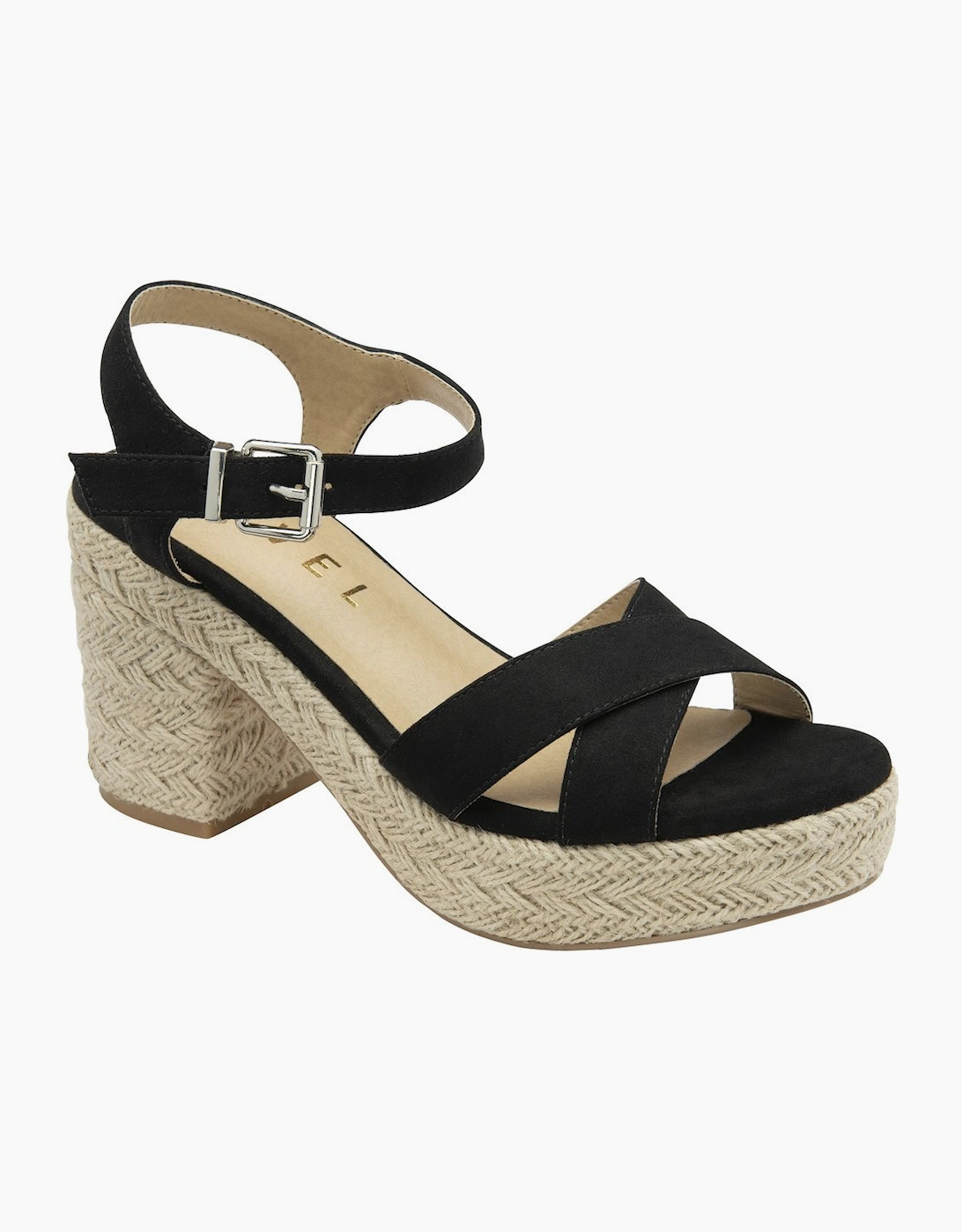 Ravel Women's Black Microfibre Marston Heeled Sandals - Size 5