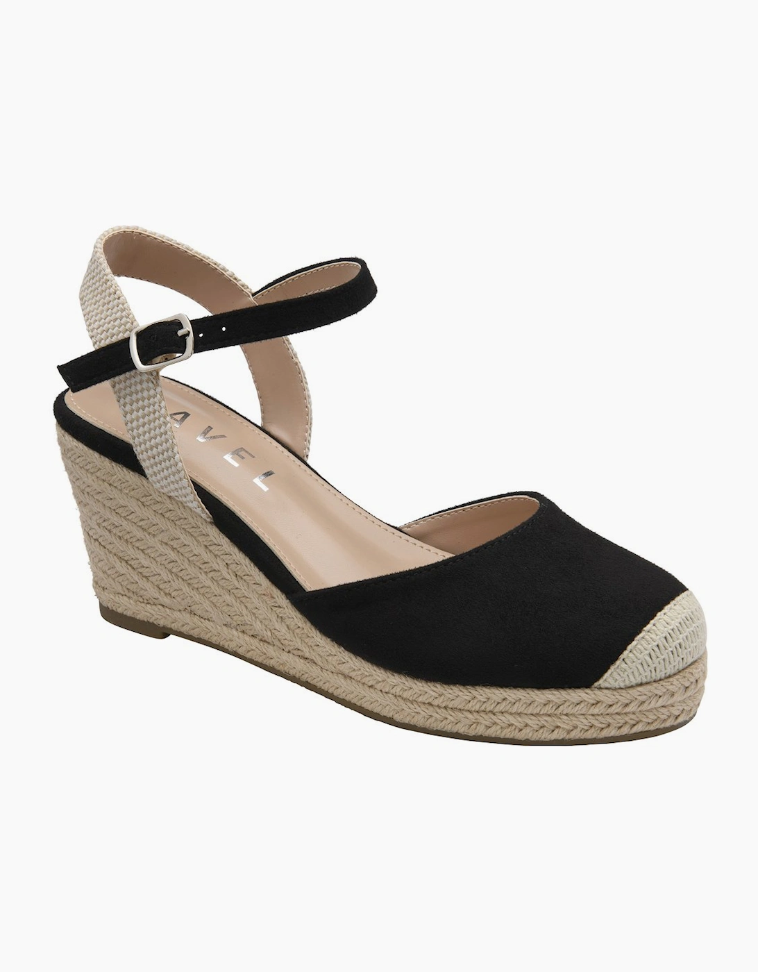 Ravel Women's Black Denwick Espadrille Wedges Colour: : Size 5 - Image 2